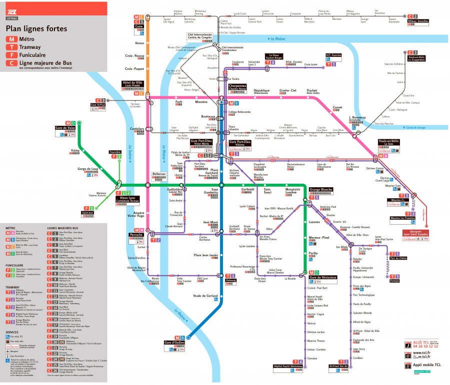 Схема транспорта Лиона